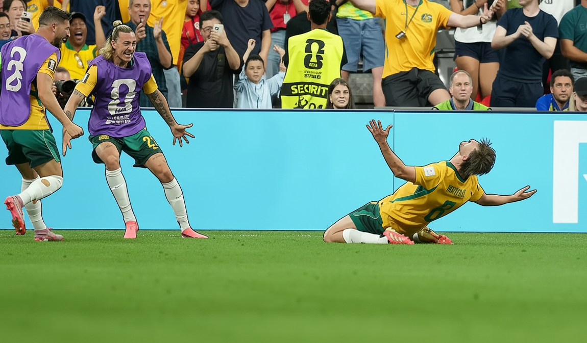 Feest bij Australië. Connor Metcalfe scoort de winner