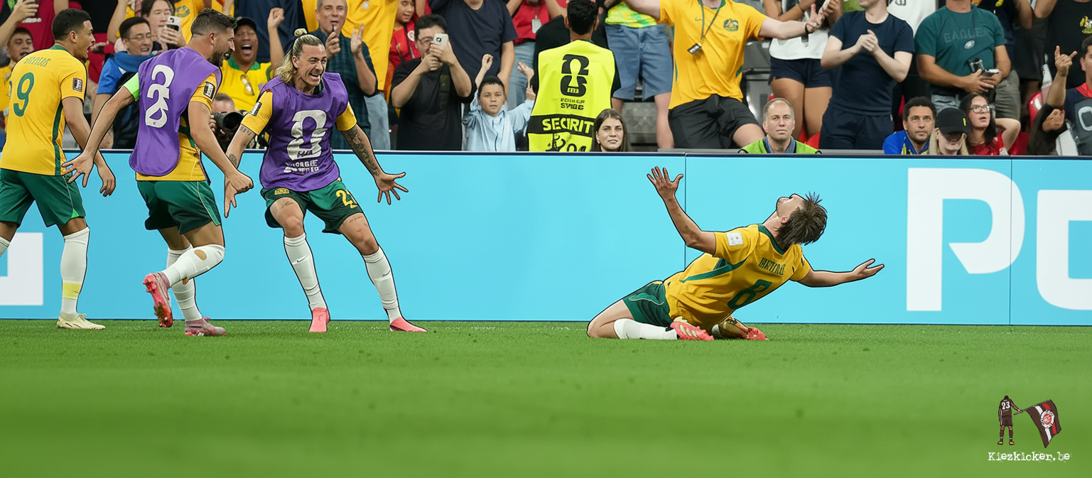 Feest bij Australië. Connor Metcalfe scoort de winner